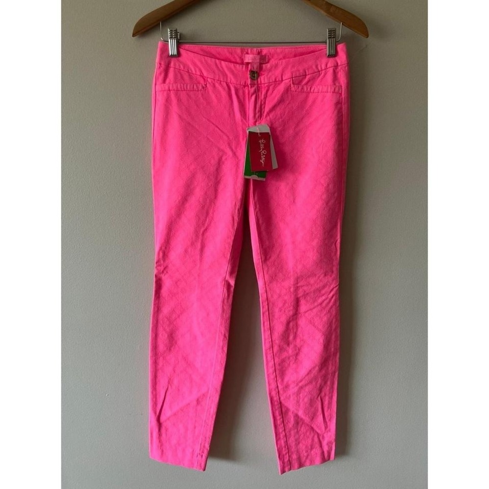 Lilly Pulitzer Kelly Skinny Pants Sunset Pink Size 0 NWT